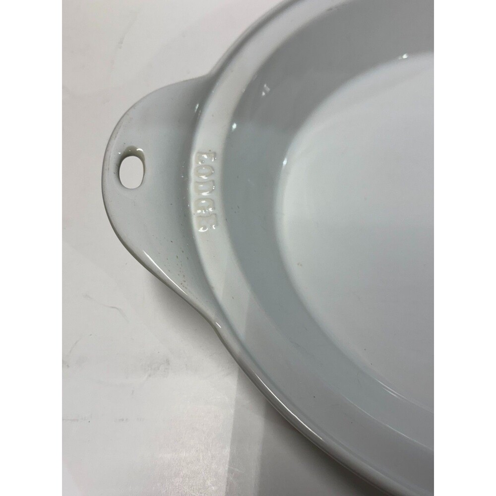 Lodge 9.5" White Ceramic Round Baking Dish Casserole Pie Baker Oven Safe - Picture 2 of 6